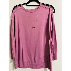 Justice Active brand sweatshirt. Cut out shoulders